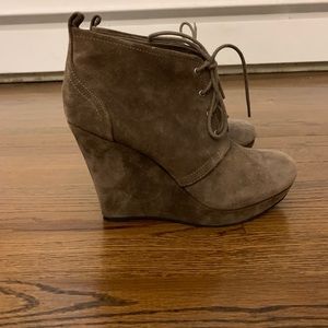 Jessica Simpson suede wedge booties